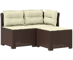 3-vietė sodo sofa su pagalvėlėmis, Rattan išvaizda PP Ruda