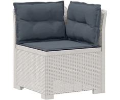 3-vietė sodo sofa su pagalvėlėmis, Rattan išvaizda PP Balta