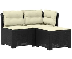 3-vietė sodo sofa su pagalvėlėmis, Rattan išvaizda PP Antracito