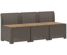 3-vietė sodo sofa su pagalvėlėmis, Rattan išvaizda PP