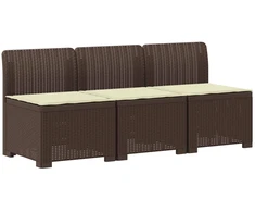 3-vietė sodo sofa su pagalvėlėmis, Rattan išvaizda PP Ruda