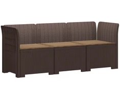 3-vietė sodo sofa su pagalvėlėmis, Rattan išvaizda PP Ruda