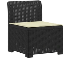 3-vietė sodo sofa su pagalvėlėmis, Rattan išvaizda PP Antracito