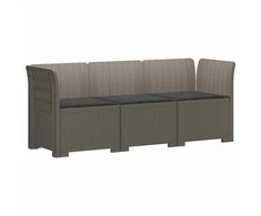 3-vietė sodo sofa su pagalvėlėmis, Rattan išvaizda PP
