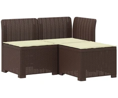 3-vietė sodo sofa su pagalvėlėmis, Rattan išvaizda PP Ruda