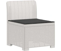 3-vietė sodo sofa su pagalvėlėmis, Rattan išvaizda PP Balta