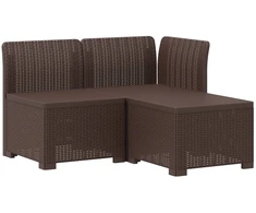 3-vietė sodo sofa su pagalvėlėmis, Rattan išvaizda PP Ruda