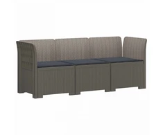 3-vietė sodo sofa su pagalvėlėmis, Rattan išvaizda PP