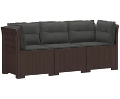3-vietė sodo sofa su pagalvėlėmis, Rattan išvaizda PP Ruda