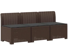 3-vietė sodo sofa su pagalvėlėmis, Rattan išvaizda PP Ruda