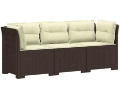 3-vietė sodo sofa su pagalvėlėmis, Rattan išvaizda PP Ruda