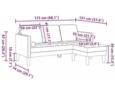 Sofa Sofos komplektas su pagalve Šviesiai pilka Poliesteris