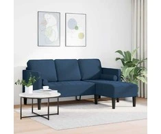 Sofa Sofos komplektas su pagalve Mėlyna Poliesteris