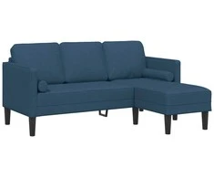 Sofa Sofos komplektas su pagalve Mėlyna Poliesteris