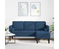 Sofa Sofos komplektas su pagalve Mėlyna Poliesteris