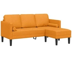 Sofa Sofos komplektas su pagalve Tamsiai geltona Poliesteris