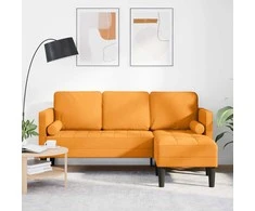 Sofa Sofos komplektas su pagalve Tamsiai geltona Poliesteris
