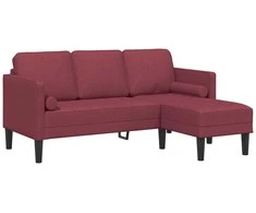Sofa Sofos komplektas su pagalve Vyno raudona Poliesteris
