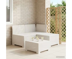 3- vietis Sodas Sofas Ratanas 3 vietos PP Balta