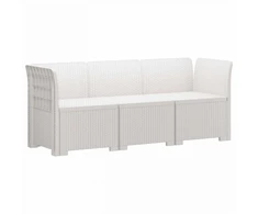 3- vietis Sodas Sofas Ratanas PP Balta