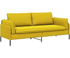 3-Vietis Sofa 3 vietos Geltona 222 x 81 x 89 cm Aksomas