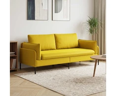 3-Vietis Sofa 3 vietos Geltona 222 x 81 x 89 cm Aksomas