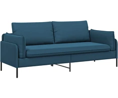 3-Vietis Sofa 3 vietos Mėlyna 222 x 81 x 89 cm Aksomas