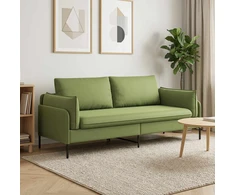 3-Vietis Sofa 3 vietos Šviesiai žalia 222 x 81 x 89 cm Aksomas