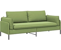 3-Vietis Sofa 3 vietos Šviesiai žalia 222 x 81 x 89 cm Aksomas
