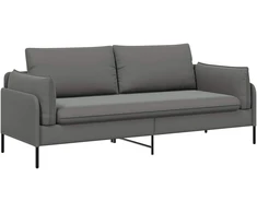 3-Vietis Sofa 3 vietos Tamsiai pilka 222 x 81 x 89 cm Aksomas