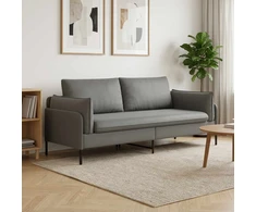 3-Vietis Sofa 3 vietos Tamsiai pilka 222 x 81 x 89 cm Aksomas