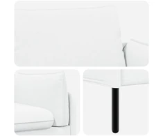 3-Vietis Sofa Balta 222 x 81 x 89 cm Audinys