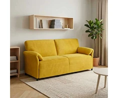 3-Vietis Sofa Geltona 198 x 83 x 95 cm Aksomas