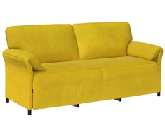 3-Vietis Sofa Geltona 198 x 83 x 95 cm Aksomas