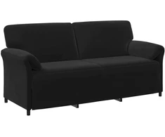 3-Vietis Sofa Juoda 198 x 83 x 95 cm Aksomas