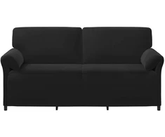 3-Vietis Sofa Juoda 198 x 83 x 95 cm Aksomas