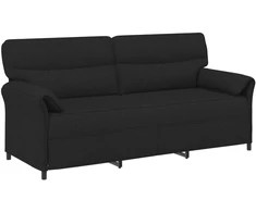 3-Vietis Sofa Juoda 198 x 83 x 95 cm Audinys
