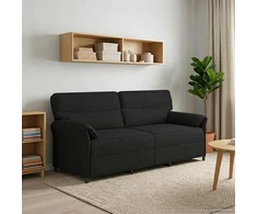 3-Vietis Sofa Juoda 198 x 83 x 95 cm Audinys