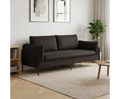 3-Vietis Sofa Juoda 222 x 81 x 89 cm Aksomas