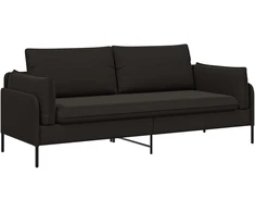 3-Vietis Sofa Juoda 222 x 81 x 89 cm Aksomas