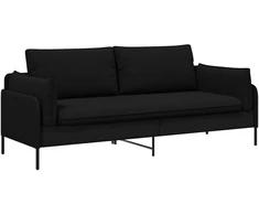 3-Vietis Sofa Juoda 222 x 81 x 89 cm Audinys