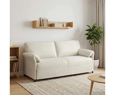 3-Vietis Sofa Kreminė 198 x 83 x 95 cm Aksomas