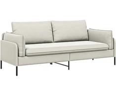 3-Vietis Sofa Kreminė 222 x 81 x 89 cm Aksomas