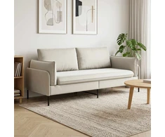 3-Vietis Sofa Kreminė 222 x 81 x 89 cm Aksomas