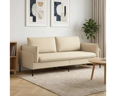 3-Vietis Sofa Kreminė 222 x 81 x 89 cm Audinys