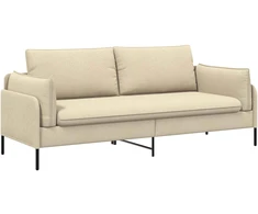 3-Vietis Sofa Kreminė 222 x 81 x 89 cm Audinys