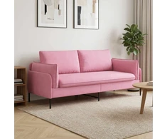 3-Vietis Sofa Rožinė 222 x 81 x 89 cm Audinys