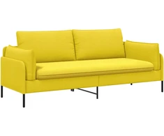 3-Vietis Sofa Šviesi geltona 222 x 81 x 89 cm Audinys