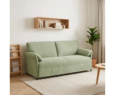 3-Vietis Sofa Šviesiai žalia 198 x 83 x 95 cm Aksomas