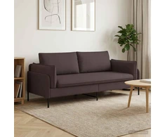 3-Vietis Sofa Tamsiai rudas 222 x 81 x 89 cm Audinys